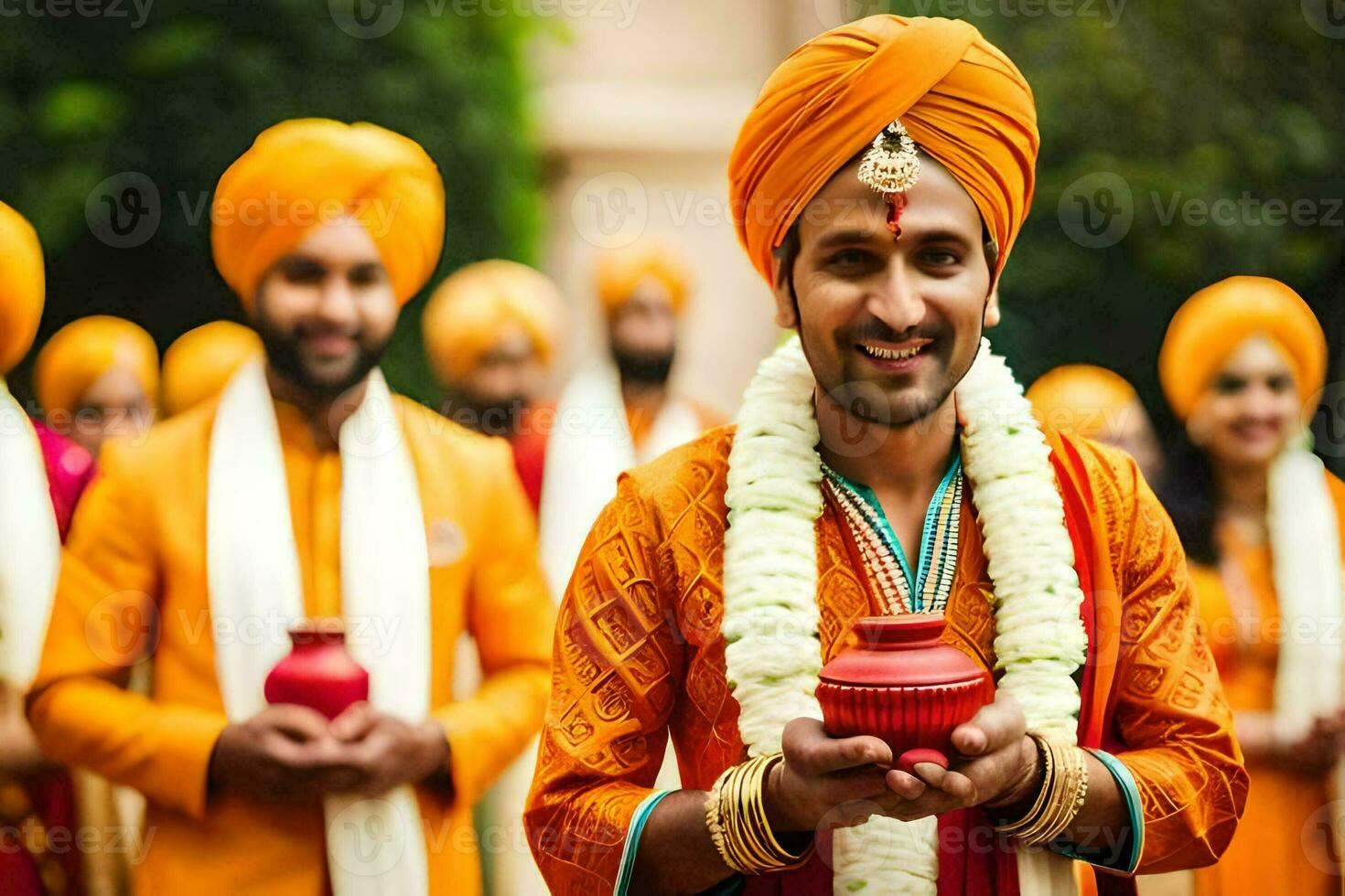 indio Boda en Delhi. generado por ai foto