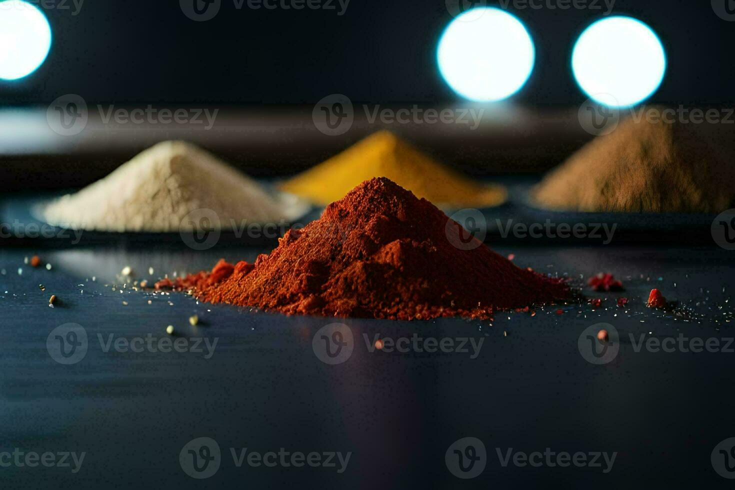 a pile of spices on a table. AI-Generated photo