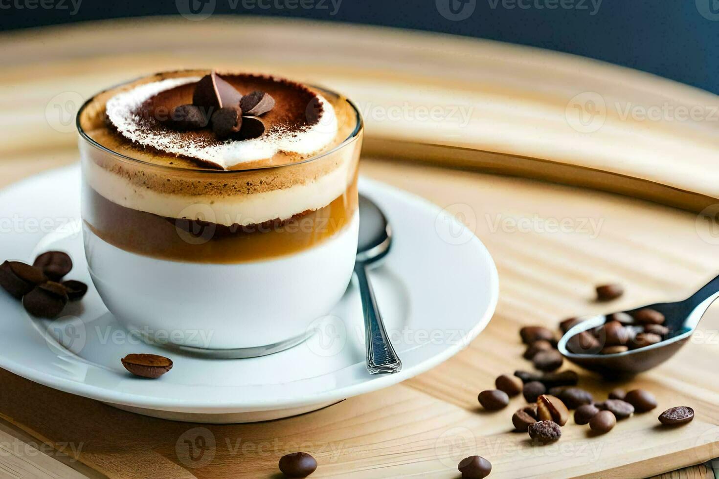 a cappuccino with whipped cream and coffee beans. AI-Generated photo