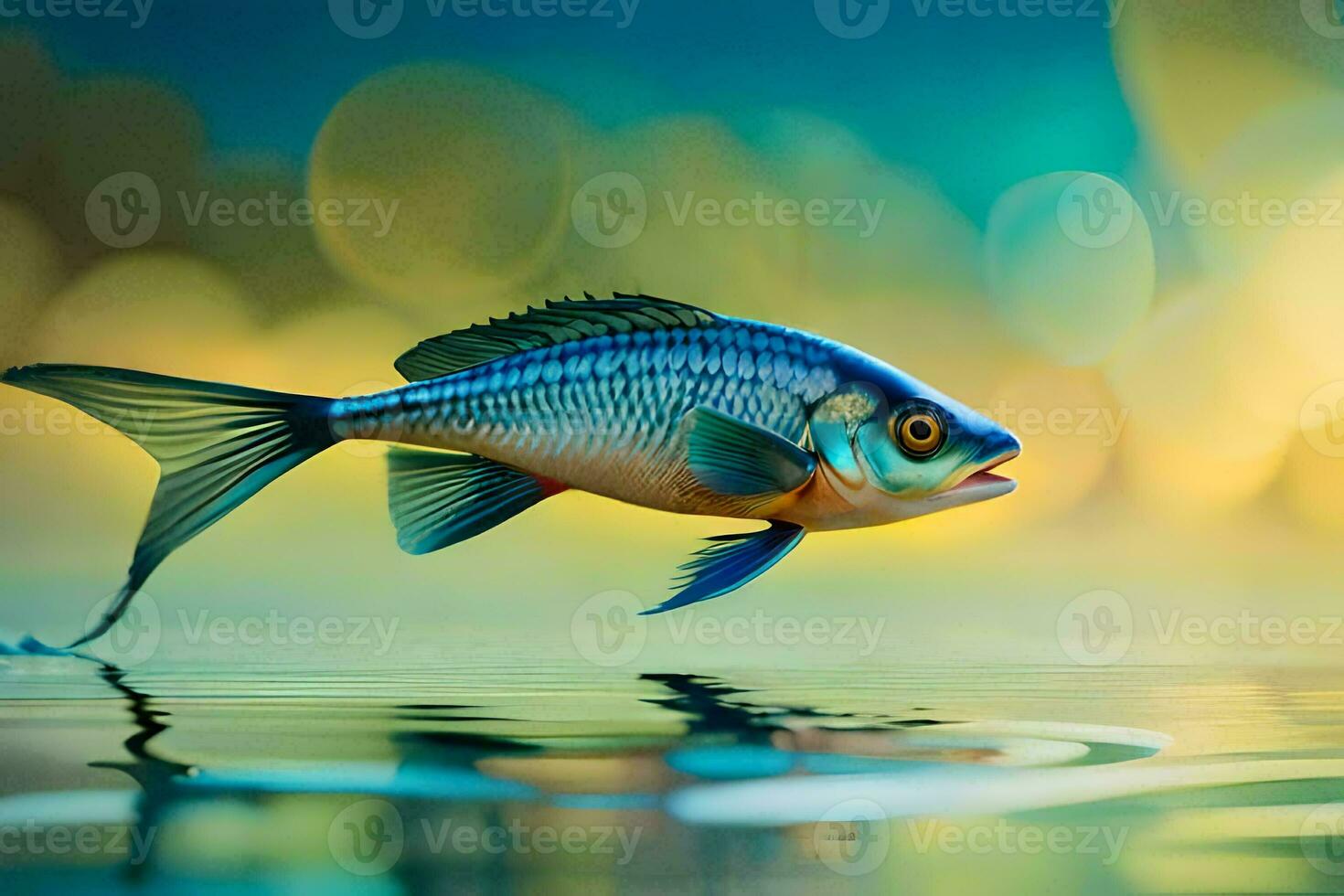 a fish is swimming in the water. AI-Generated photo