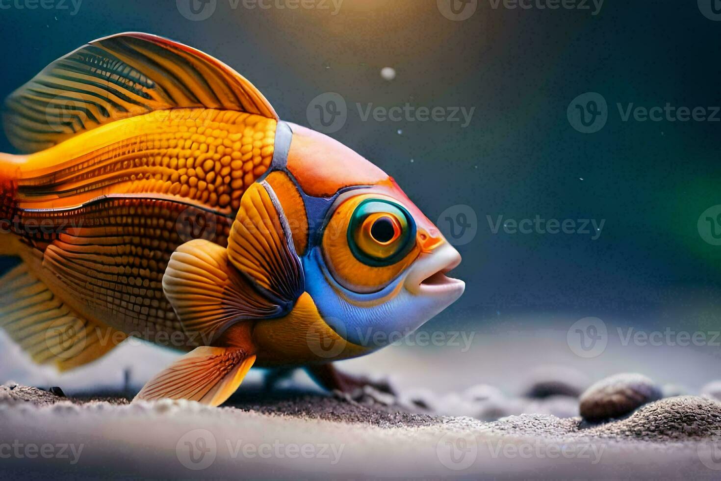 a colorful fish with big eyes. AI-Generated photo
