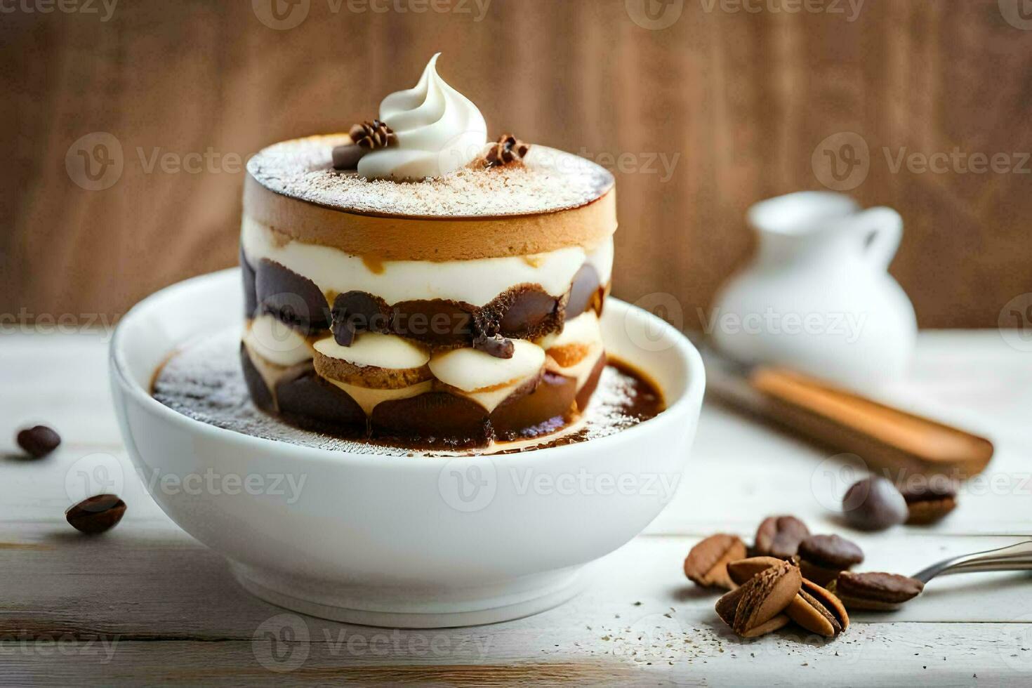 a dessert in a bowl. AI-Generated photo