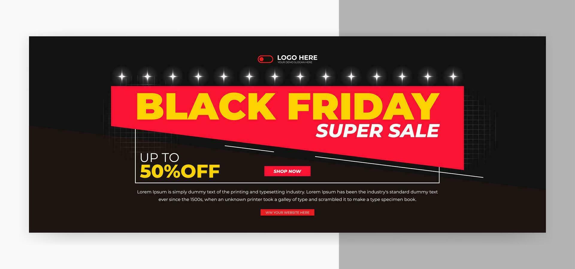 Black Friday Sale cover banner template design vector