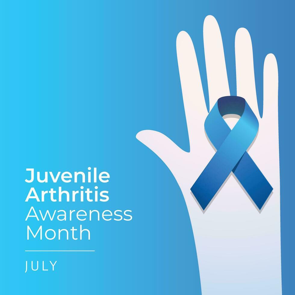 Juvenile Arthritis Awareness Month design template good for celebration usage. blue ribbon vector template. flat design. vector eps 10.