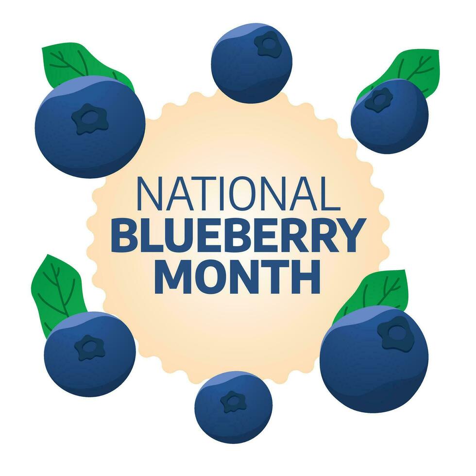National Blueberry Month design template good for celebration usage. blueberry vector image. vector eps 10. flat design.