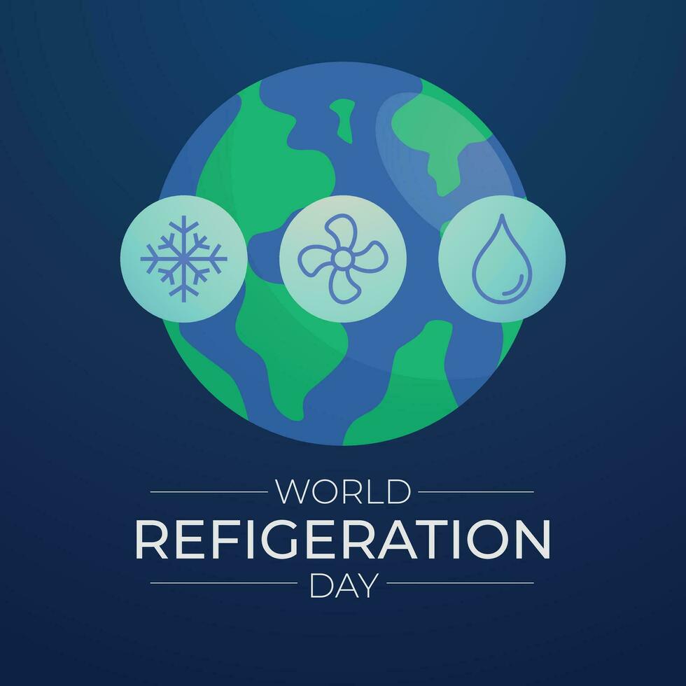 World Refrigeration Day design template good for celebration usage. globe vector design. flat design. vector eps 10.