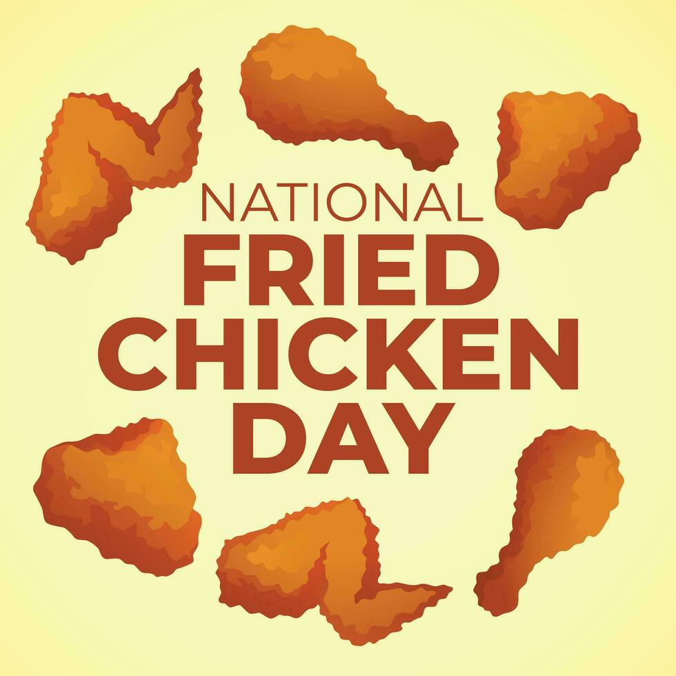 National Fried Chicken Day design template good for celebration usage. fried chicken vector image. flat design. vector eps 10.