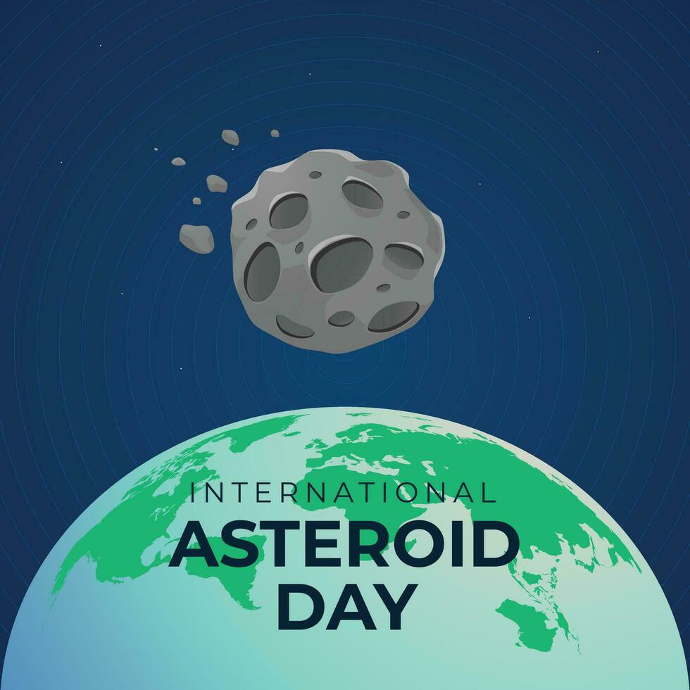 International Asteroid Day design template good for celebration usage. asteroid vector design. flat design. vector eps 10.