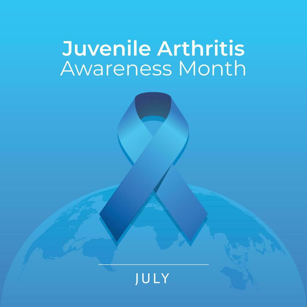 Juvenile Arthritis Awareness Month design template good for celebration usage. blue ribbon vector template. flat design. vector eps 10.