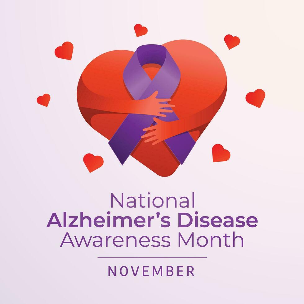 National Alzheimers Disease Awareness Month design template good for celebration usage. purple ribbon design template. alzheimer design template. vector eps 10.