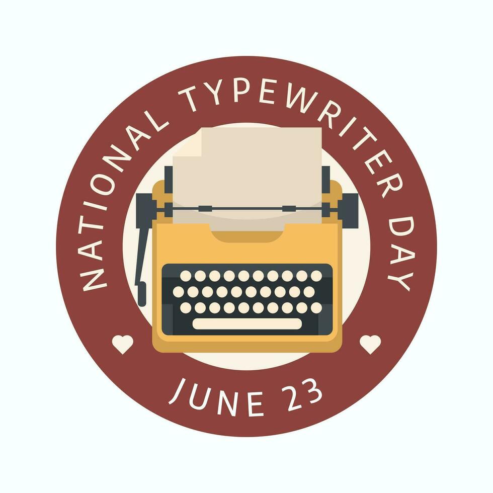 National Typewriter Day design template good for celebration usage. typewriter vector design. flat design. vector eps 10.