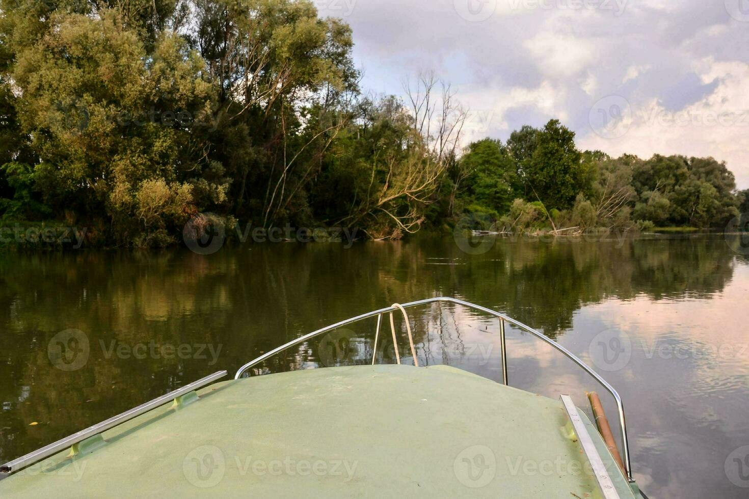 a view of a boat on a river photo