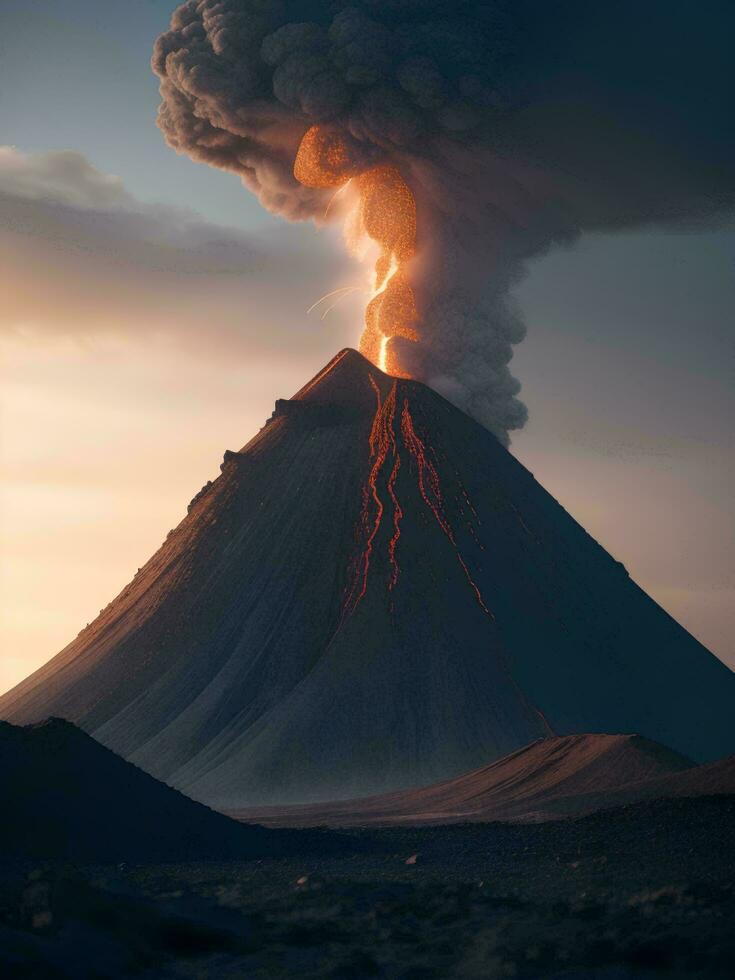 AI Generative volcano eruption volcano photo