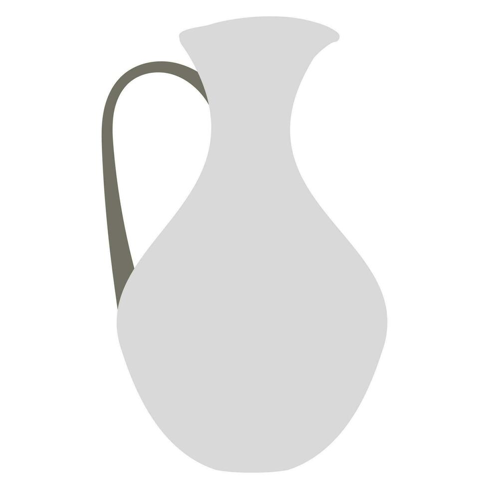 Jug with a simple color shape in flat style vector