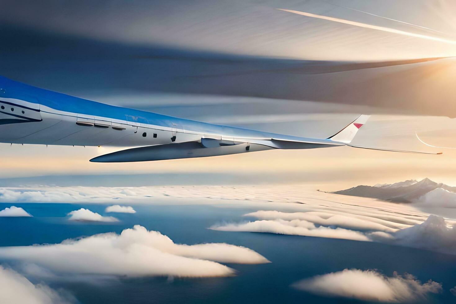 the concorde is flying in the sky. AI-Generated photo