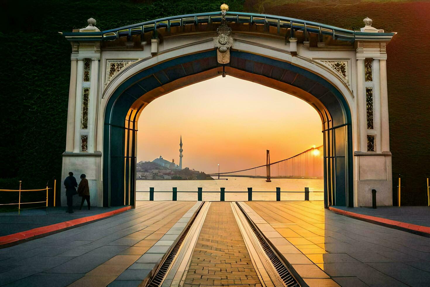 el dorado portón de Estanbul. generado por ai foto