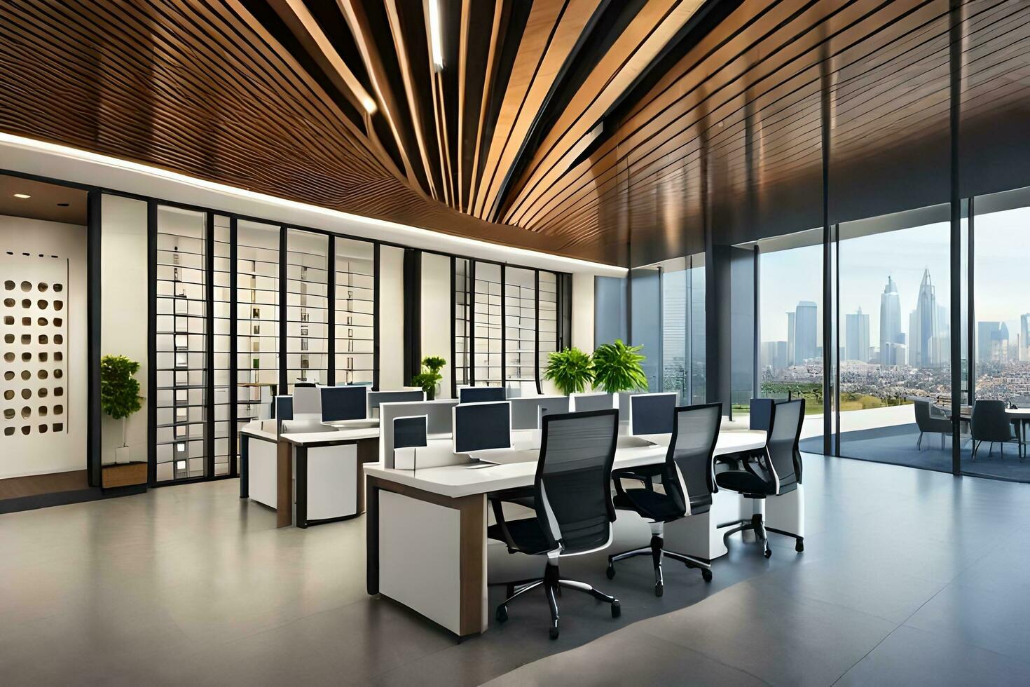 office interior design ideas. AI-Generated photo