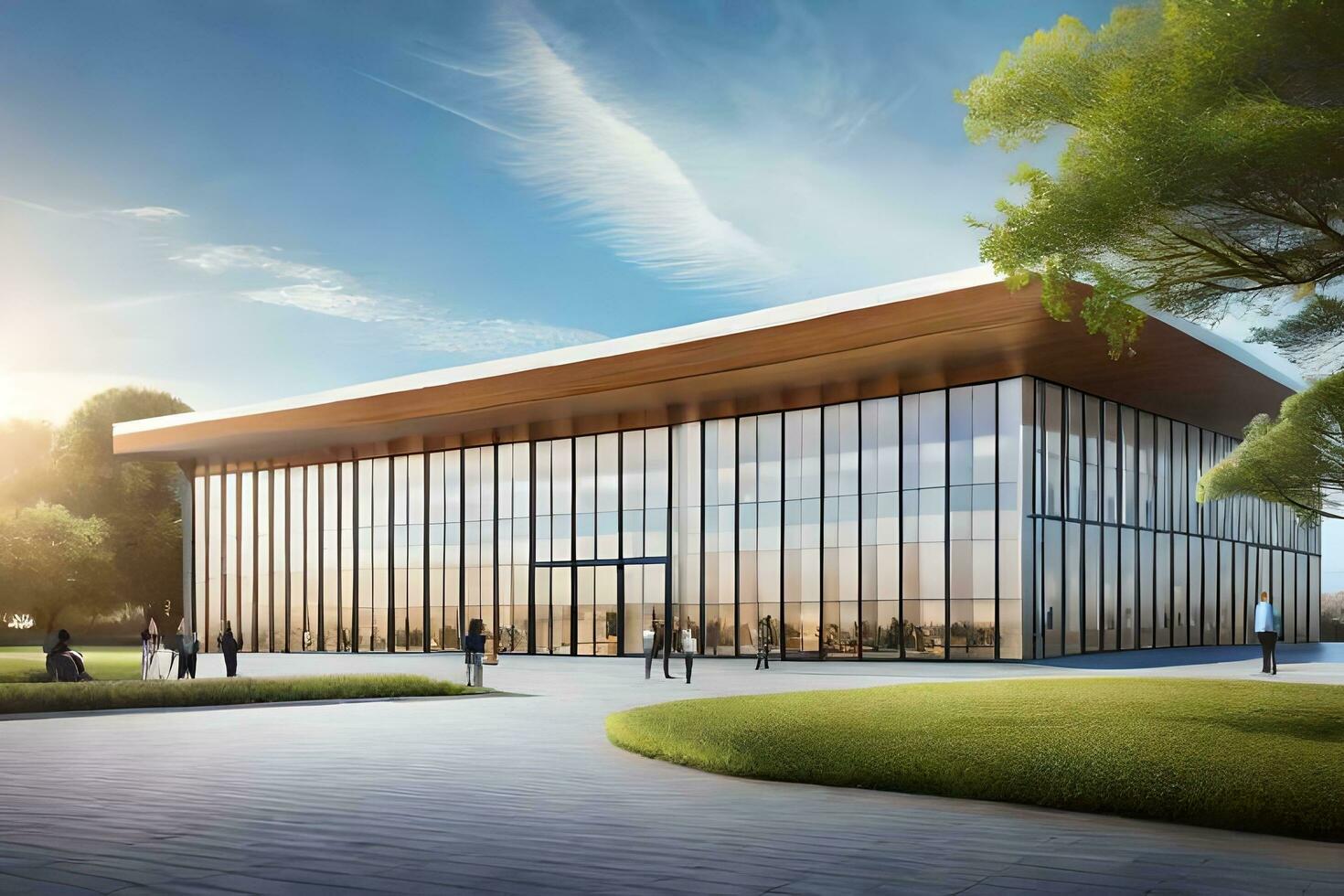 el nuevo edificio será ser situado en el instalaciones de el Universidad de chicago generado por ai foto