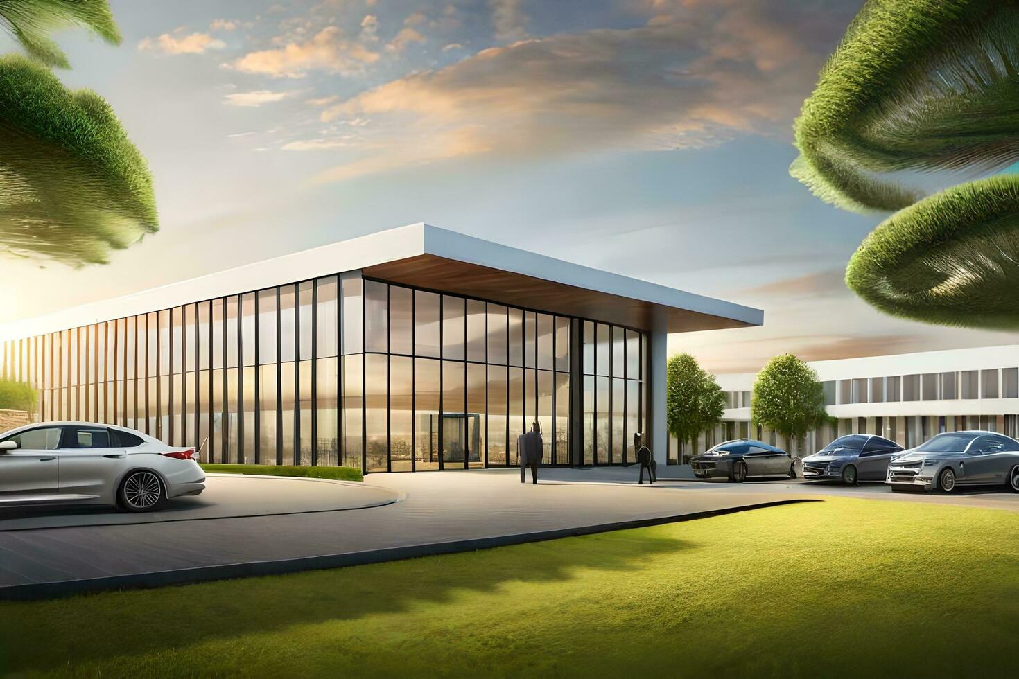 the new audi office building in the city. AI-Generated photo