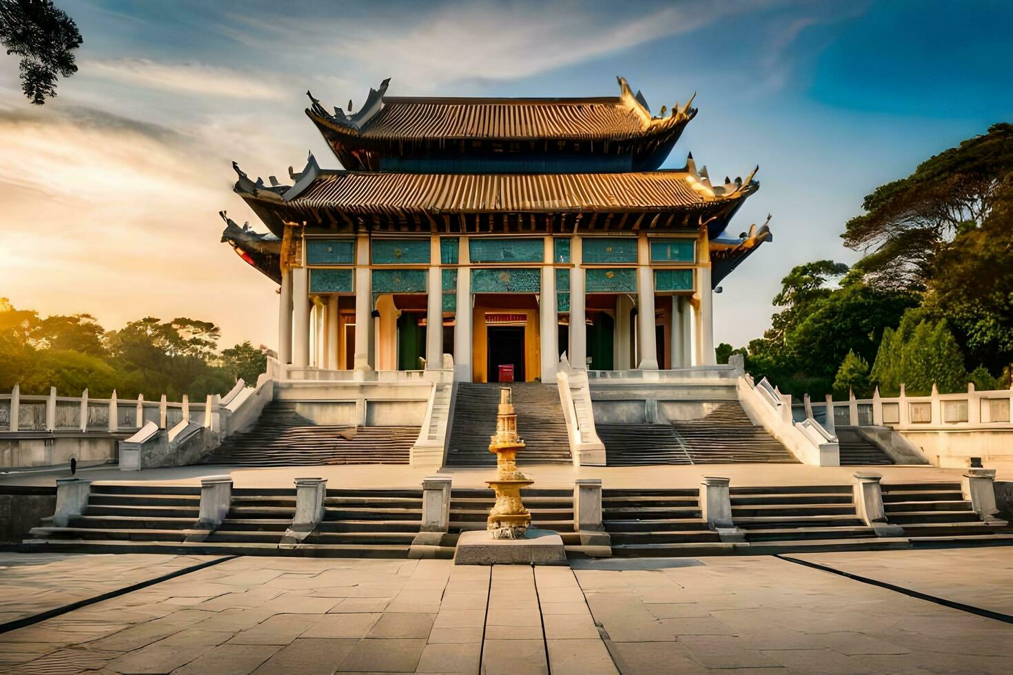 the temple of the buddha in hanoi, vietnam. AI-Generated photo