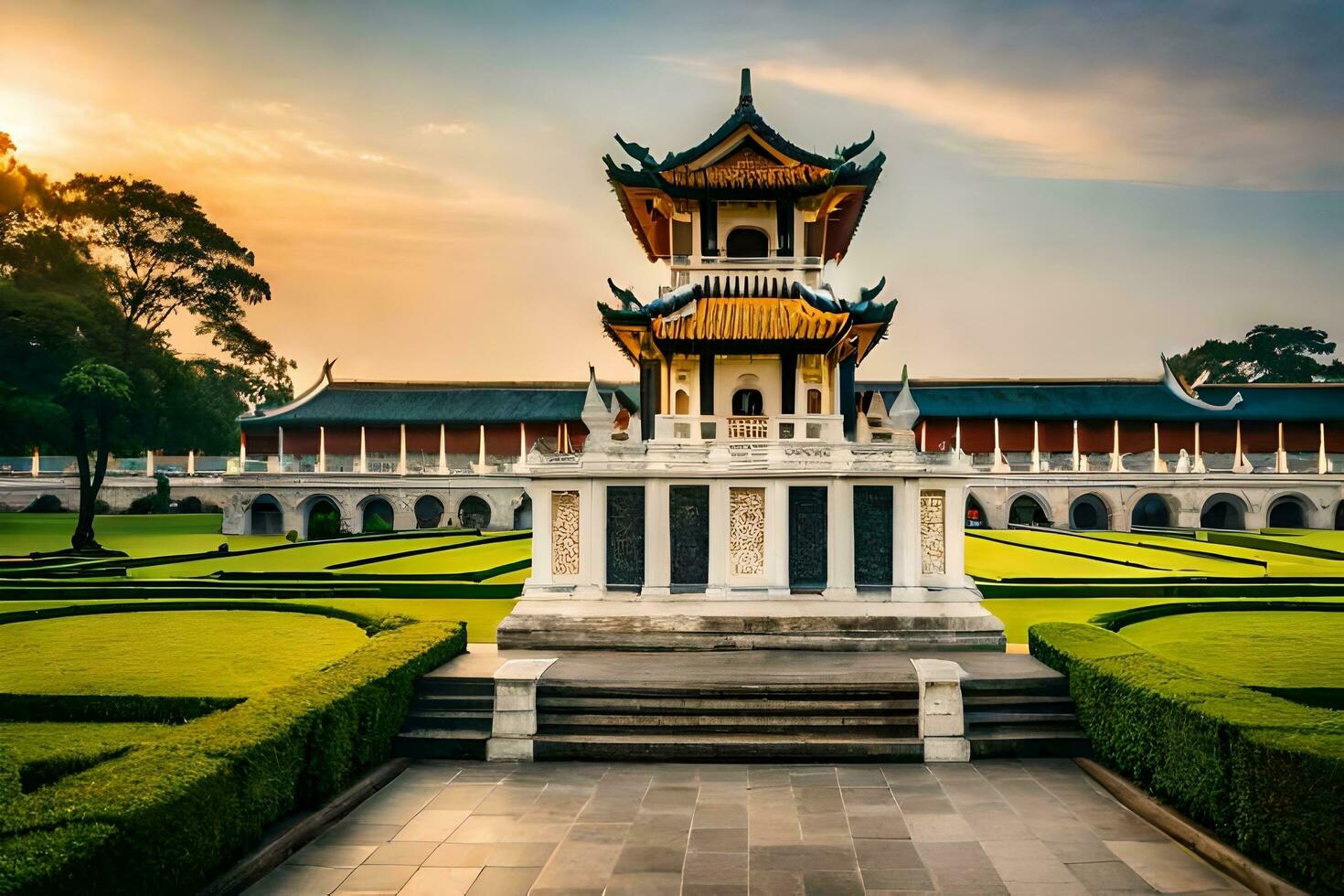 the garden of the imperial palace in hanoi, vietnam. AI-Generated photo