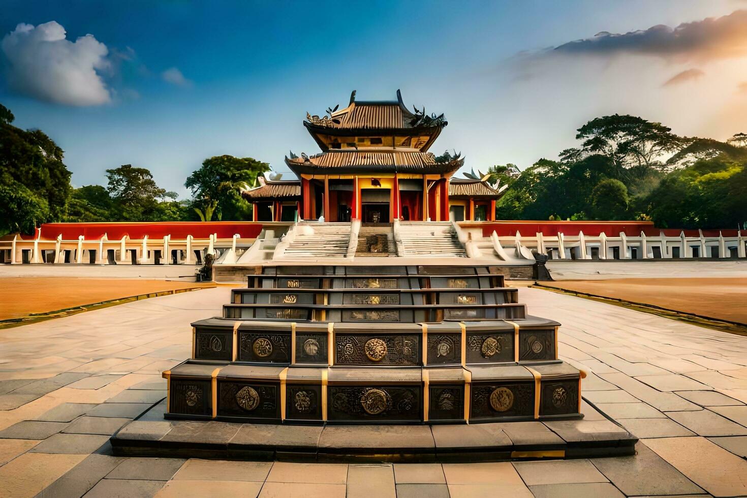 the temple of the emperor in ho chi minh city, vietnam. AI-Generated photo