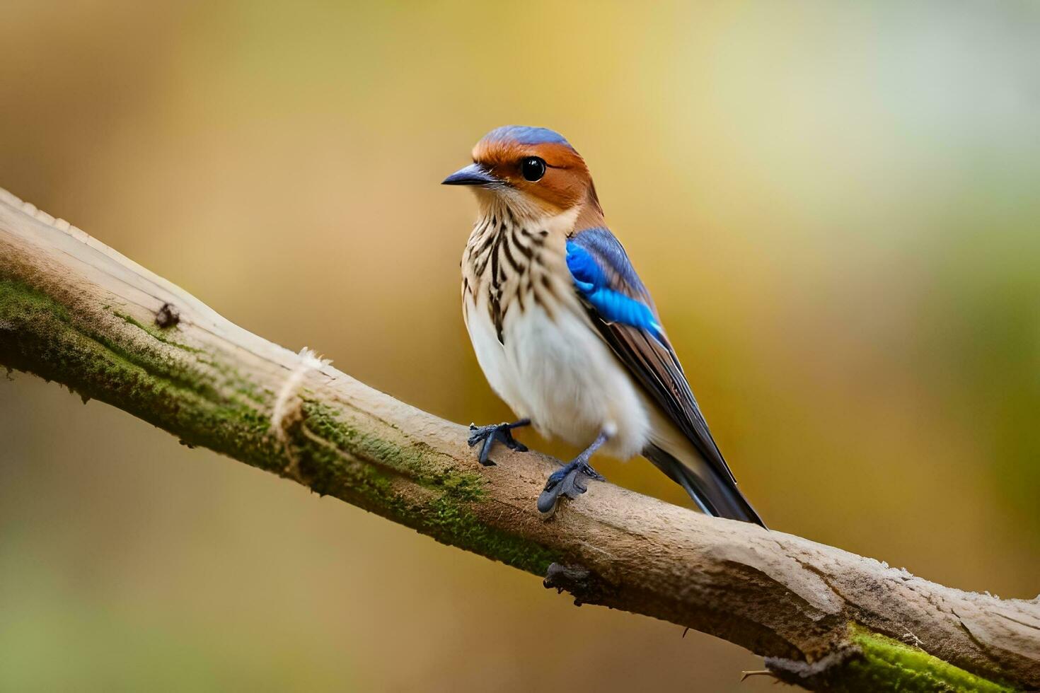 a blue and white bird sitting on a branch. AIGenerated 32302788 Stock