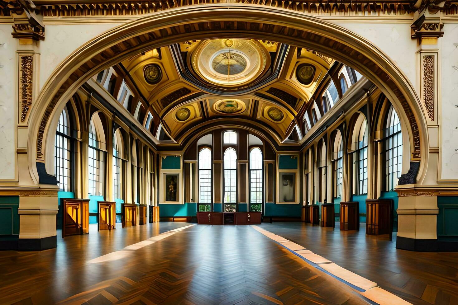 the great hall of the royal academy of arts. AI-Generated photo