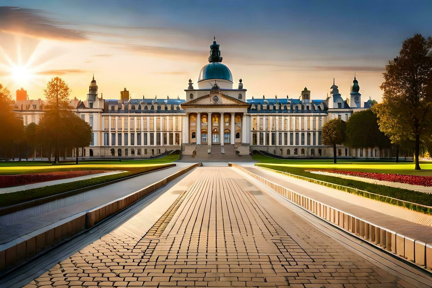 the beautiful palace of the city of prague, czech republic. AI-Generated photo