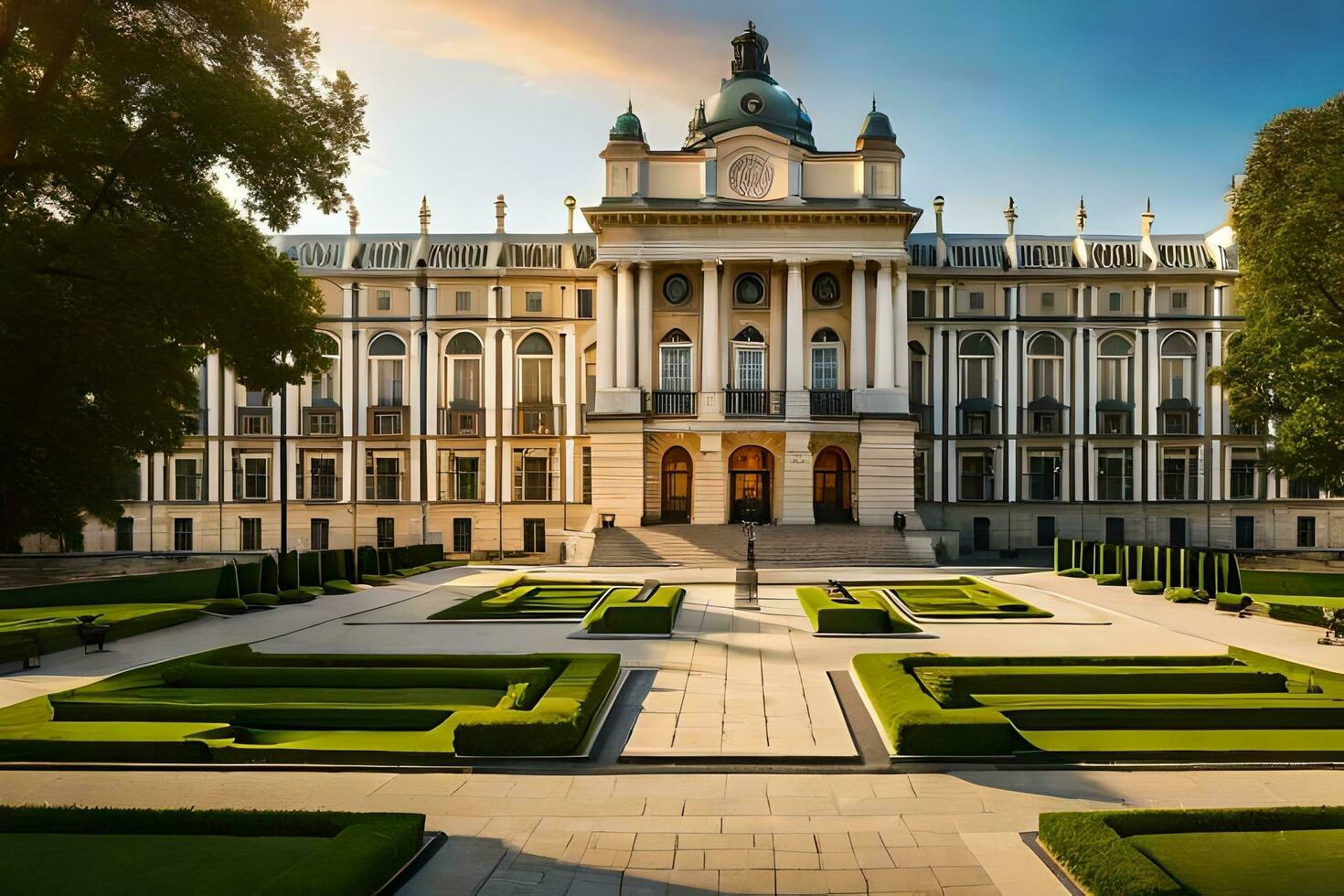 the palace of the king of hungary in hungary. AI-Generated photo