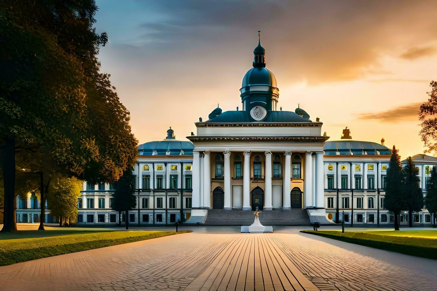 the beautiful building of the university of lithuania in lithuania. AI-Generated photo