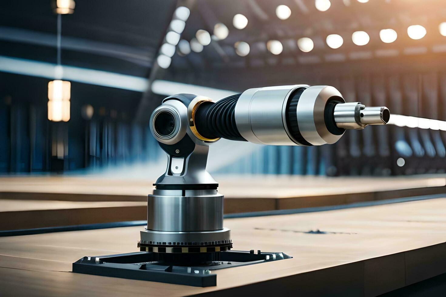 a robotic arm is sitting on top of a table. AI-Generated photo
