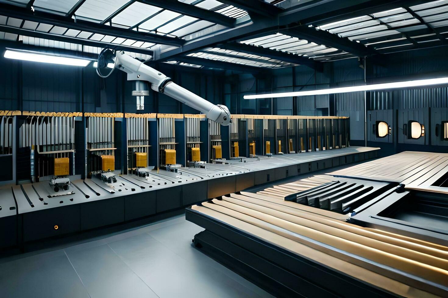 a large room with a lot of machines. AI-Generated photo