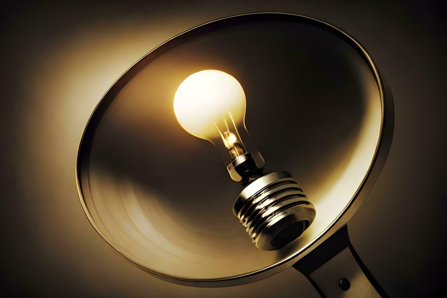 a magnifying glass with a light bulb on top. AI-Generated photo