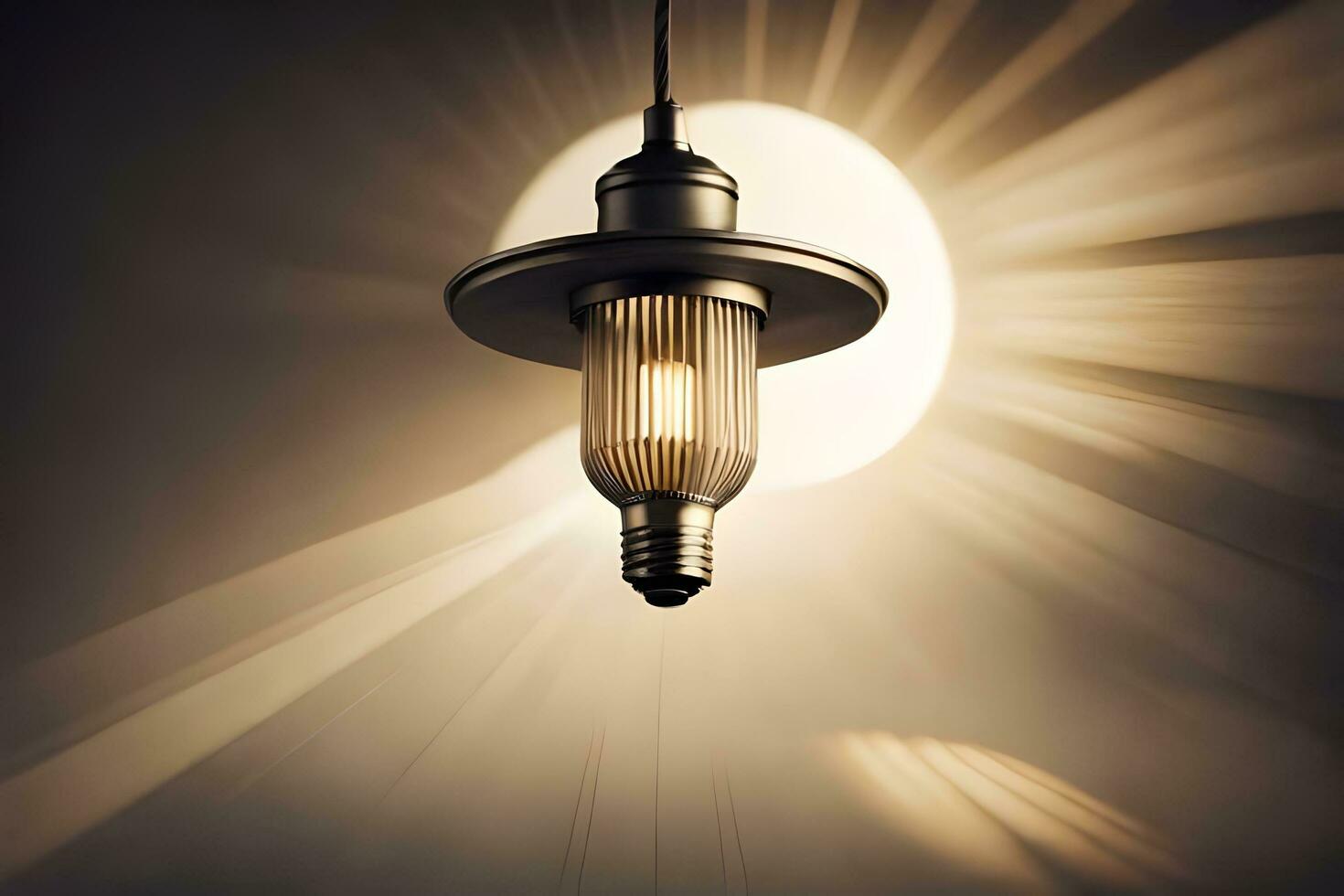 a light bulb hanging from a ceiling. AI-Generated photo