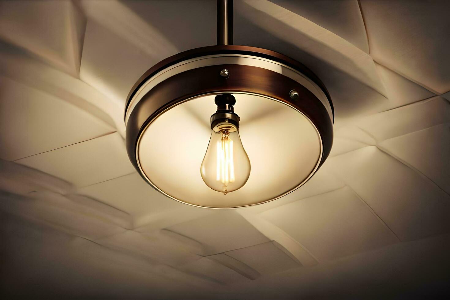 a light bulb is hanging from a ceiling. AI-Generated photo