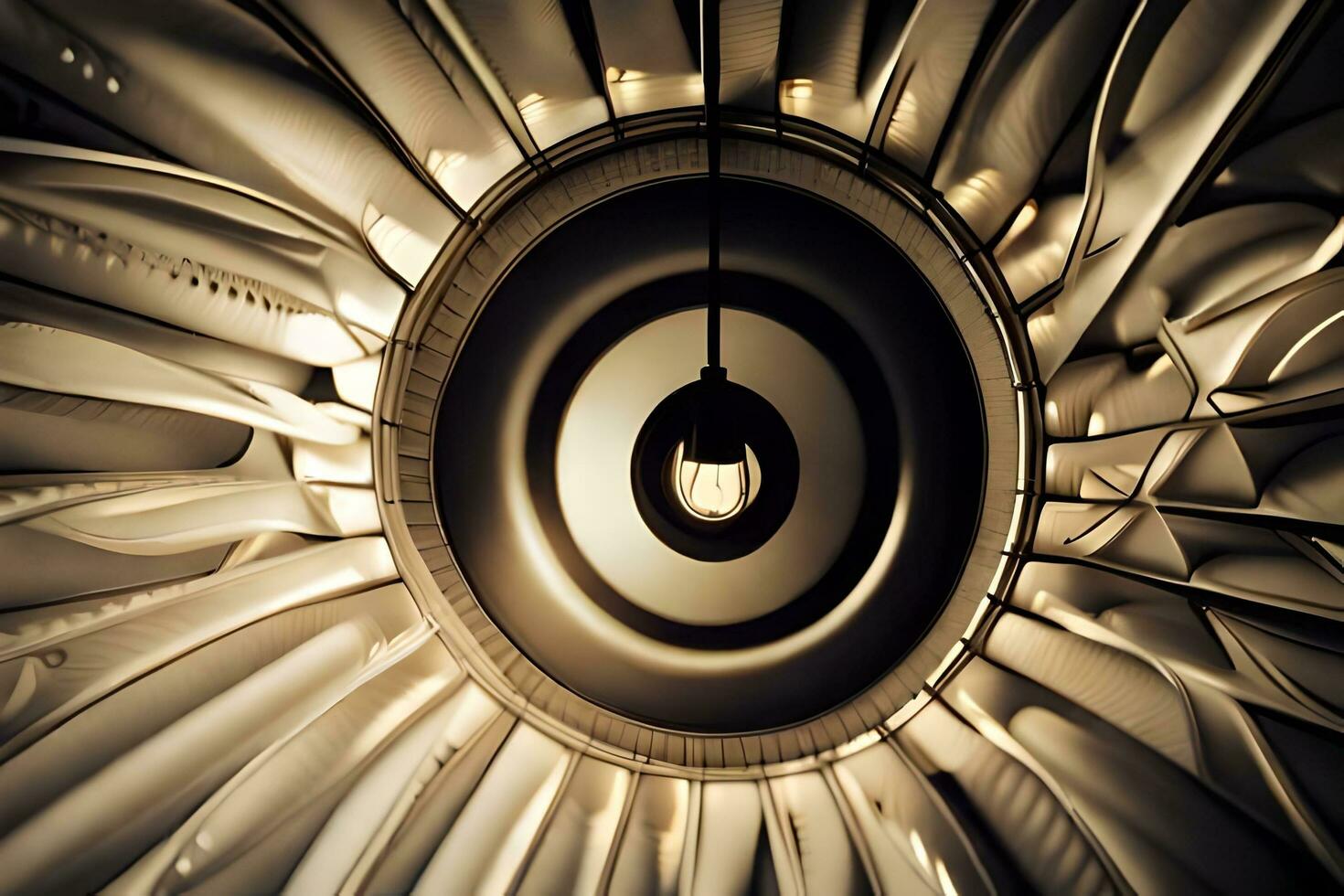 a circular light fixture with a circular light bulb. AI-Generated photo