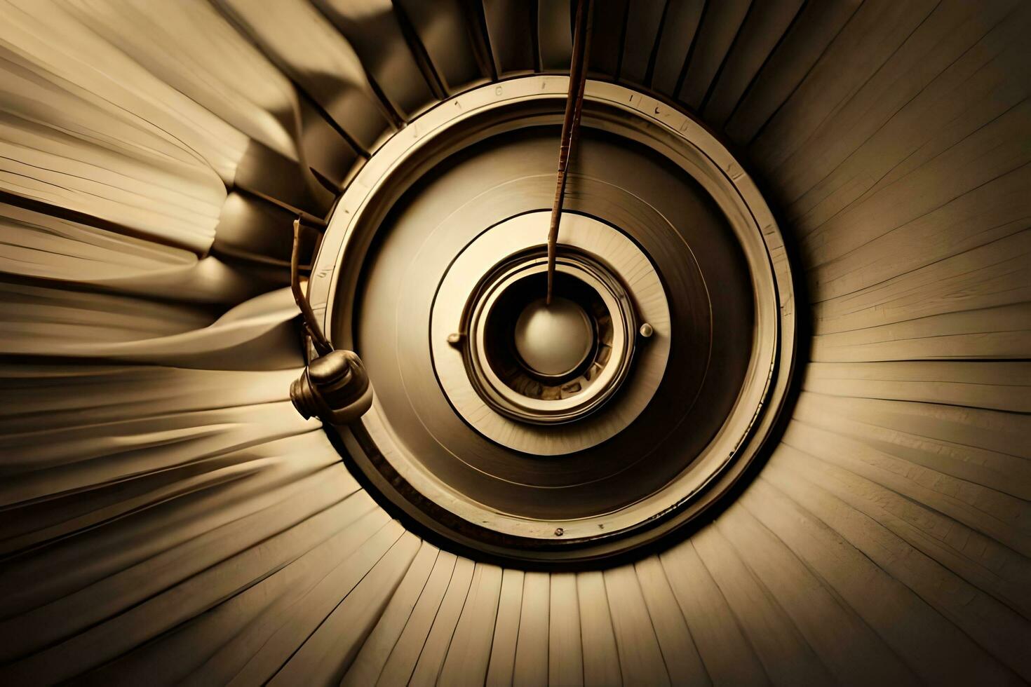 a close up of a spinning metal object. AI-Generated photo