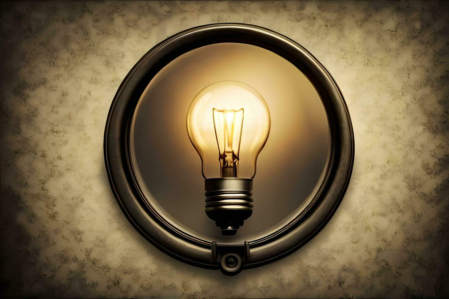 a light bulb is shown in a circular frame. AI-Generated photo