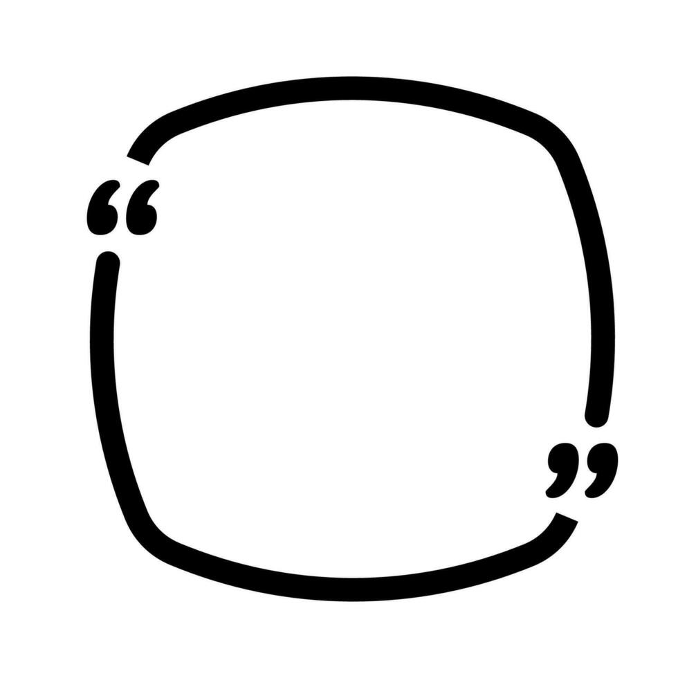Quoting box. Quote frame with quotation marks. vector