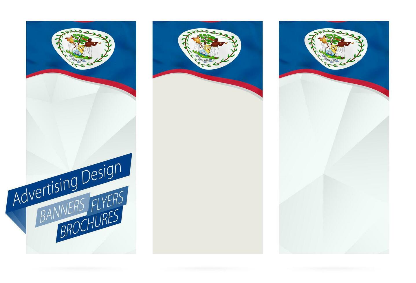 Design of banners, flyers, brochures with flag of Belize. vector