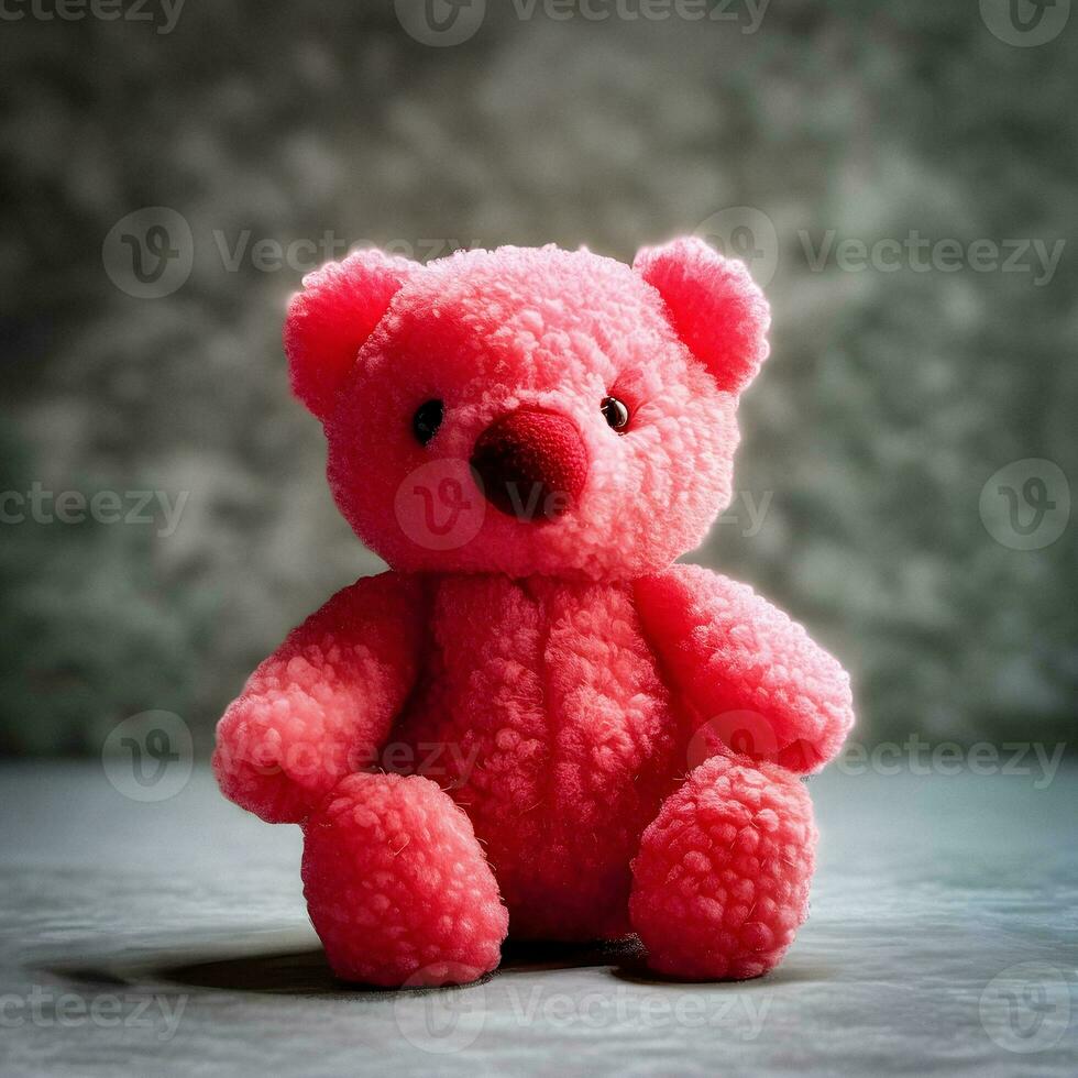 A charming teddy bear crafted from succulent raspberries   generative ai photo