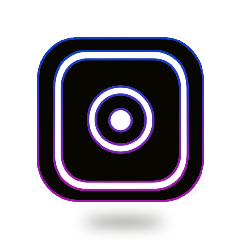 3d round Instagram logo Icon social media 3d render transparent background png