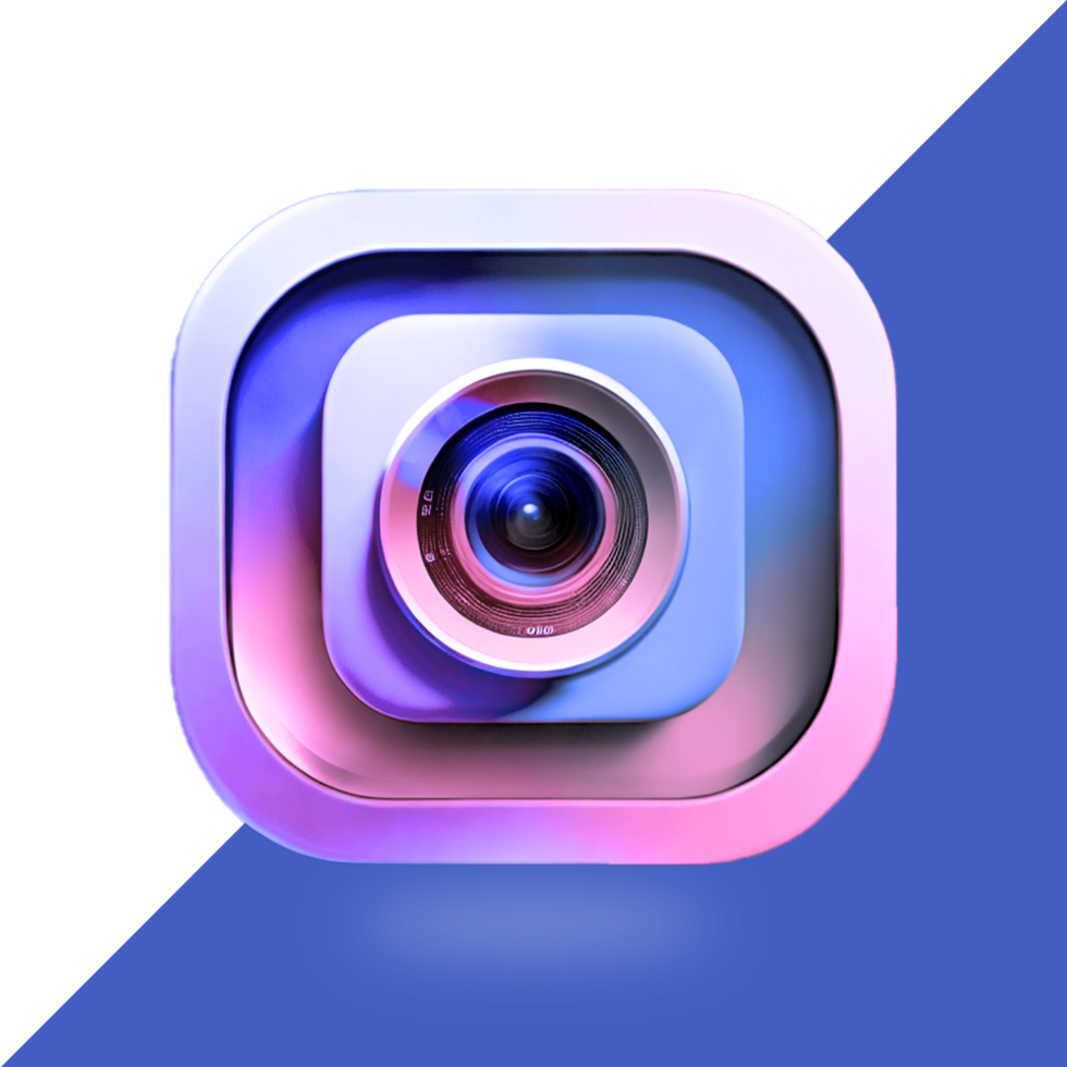 3d round Instagram logo Icon social media 3d render transparent background png