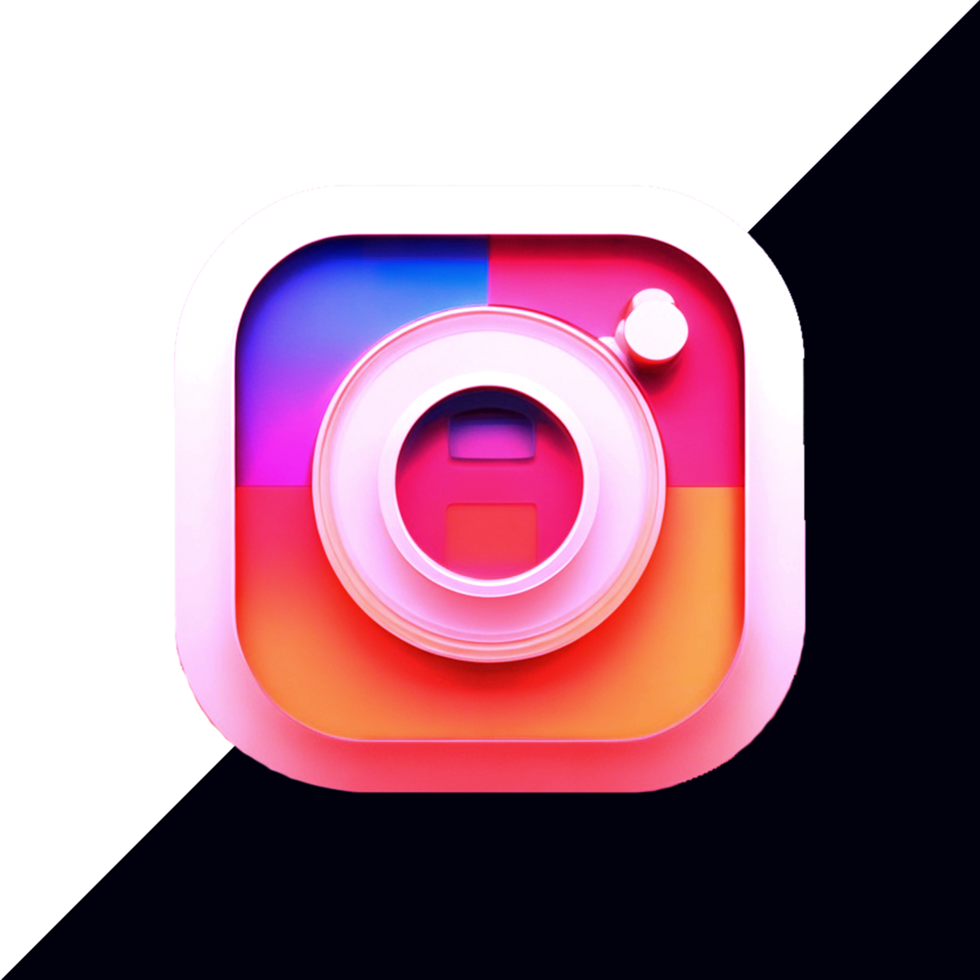 3d rond instagram logo icône social médias 3d rendre transparent Contexte png