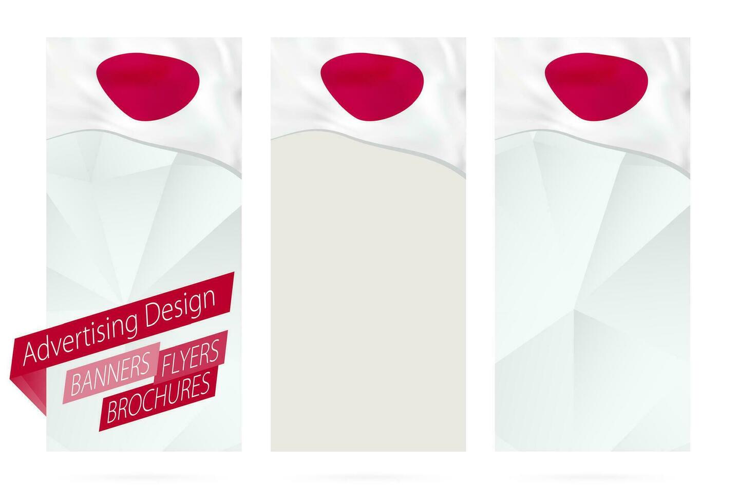 Design of banners, flyers, brochures with flag of Japan. vector
