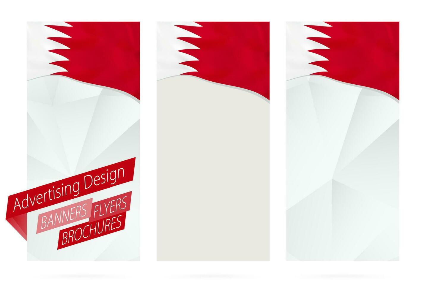 Design of banners, flyers, brochures with flag of Bahrain. vector