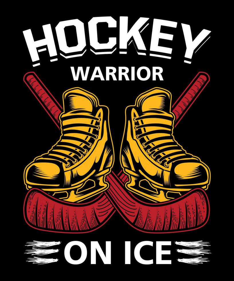 hockey guerrero en hielo camiseta diseño hockey deporte amor vector