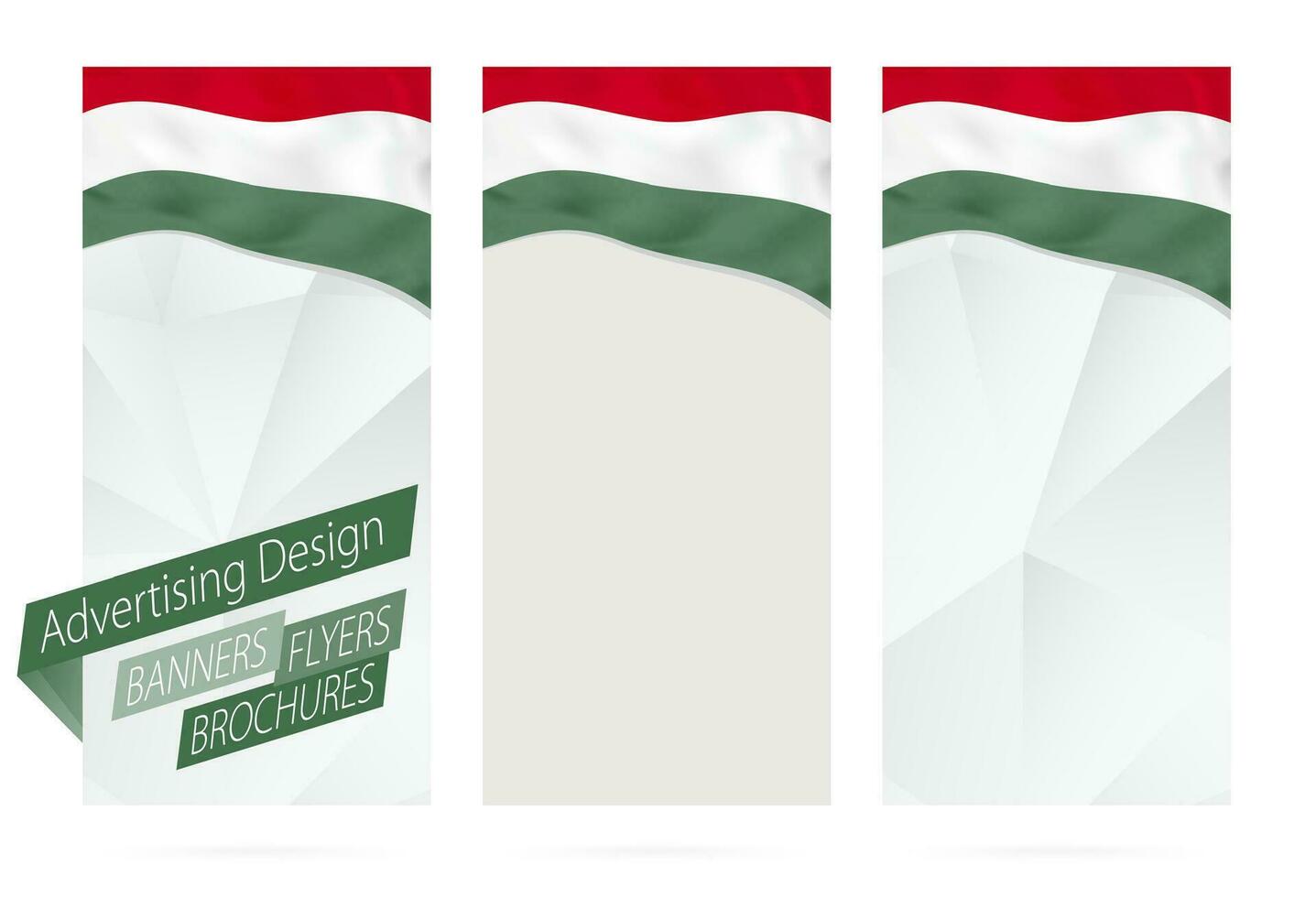 Design of banners, flyers, brochures with flag of Hungary. vector