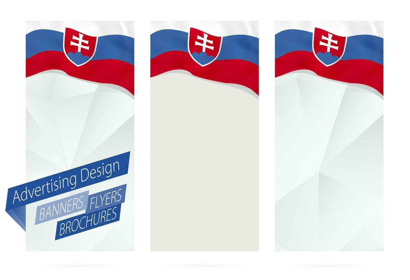 Design of banners, flyers, brochures with flag of Slovakia. vector